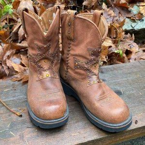 Brown Ariat Fatbaby Boots with Amber Crystals Sz 9